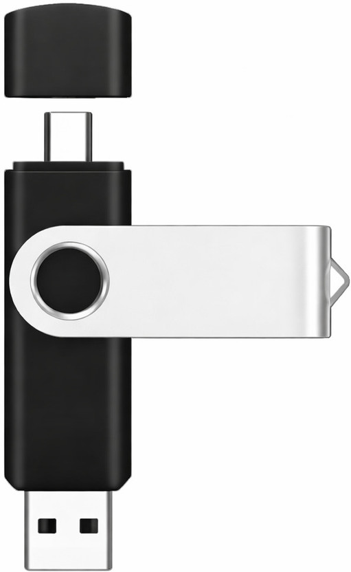 KML Type-C & USB OTG Pen Drive | Dual Flash Drive | High-Speed Data Transfer 64 GB Pen Drive Compatible with Audio Player, Desktop Computer, Gaming Console, Laptop, Netbook, Tablet, Television USB 3.0 Plastic Case(Black, Silver)