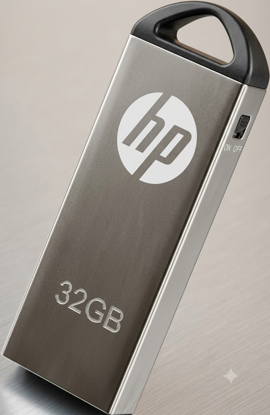 HP V220-32GB 32 GB Pen Drive Compatible with Audio Player, Desktop Computer, Laptop, Gaming Console USB 2.0 Metal Case(Silver)