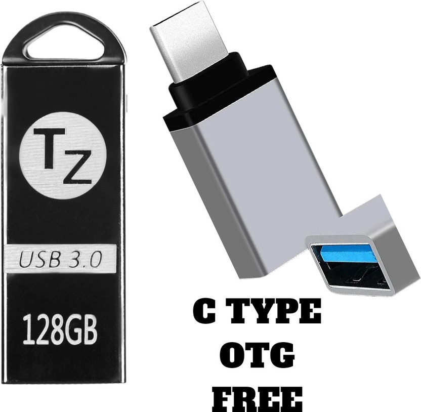 T ZED 128GB PenDrive USB 3.0 128 GB Pen Drive Compatible with Audio Player, Desktop Computer, Laptop, Mobile, Netbook, Tablet USB 3.0, USB 2.0 Metal Case(Silver)