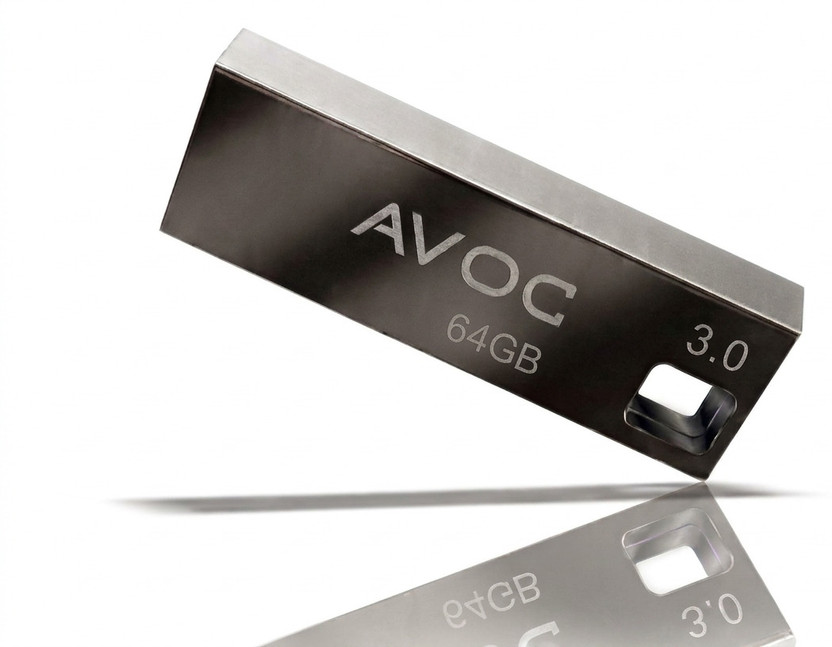 AVOC FLASH HIGH Speed Metal USB Flash Drive F02 64 GB Pen Drive Compatible with Laptop, Desktop Computer, Audio Player USB 2.0 Metal Case(Black)
