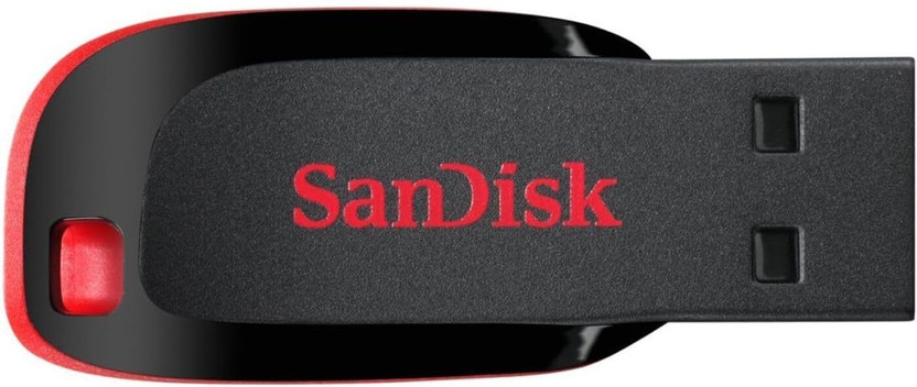SanDisk Cruzer Blade 32GB USB 2.0 Flash Pendrive 32 GB Pen Drive Compatible with Audio Player, Desktop Computer, Gaming Console, Laptop, Mobile, Netbook, Tablet, Television USB 2.0 Plastic Case(Black, Red)