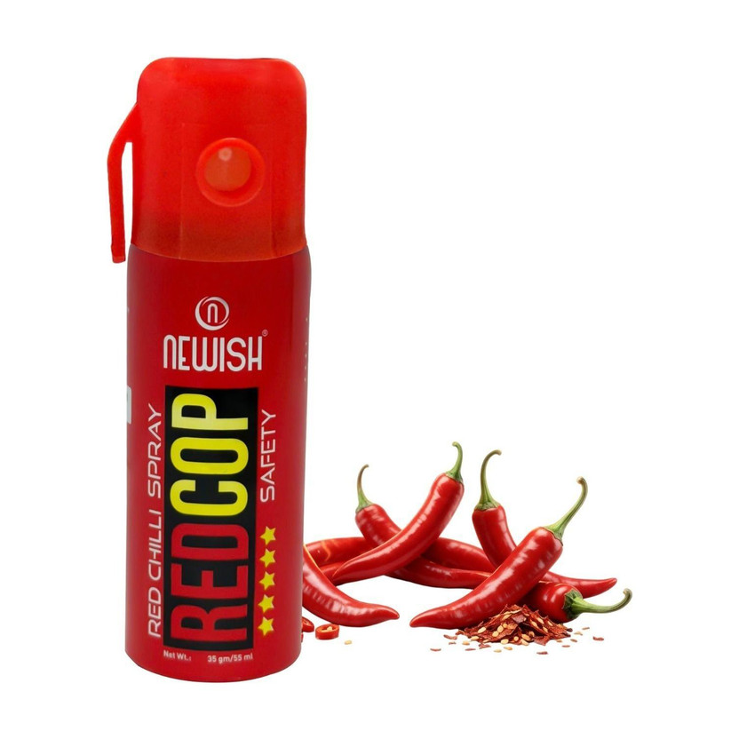 NEWISH Powerful Red Chilli Pepper Spray Self Defence for Women 55 ml | Long Lasting Pepper Stream Spray