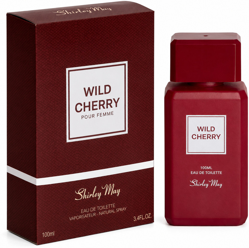 SHIRLEY MAY Wild Cherry Perfume 100 ml| UAE Imported|Black Cherry Vanilla Woody Long Lasting Eau de Toilette  -  100 ml(For Women)