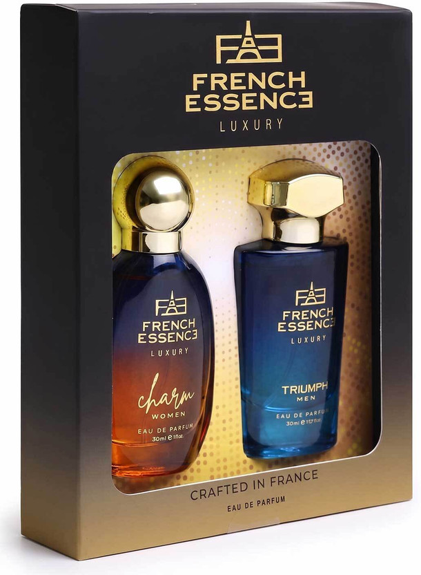 FRENCH FRENCH ESSENCE Luxury Charm & Triumph Perfume Gift Set Long Lasting Fragrance Scent(30 ml x 2) Eau de Parfum  -  60 ml(For Men & Women) - Flipkart Deal