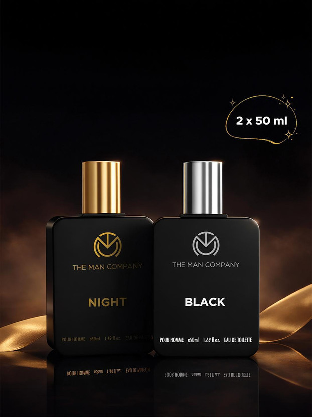 THE MAN COMPANY Black EDT & Night EDP Combo | Long-Lasting Fragrance | Party & Date Night Perfume  -  100 ml(For Men)