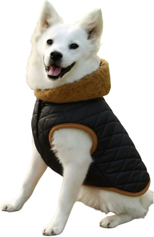 OLENE Winter Jacket for Dog(D-PET-JK200-BLACK-CAMEL)
