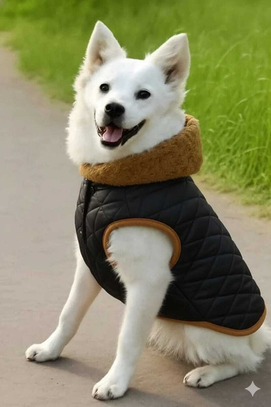 OLENE Winter Jacket for Dog, Cat(BLACK-CAMEL)