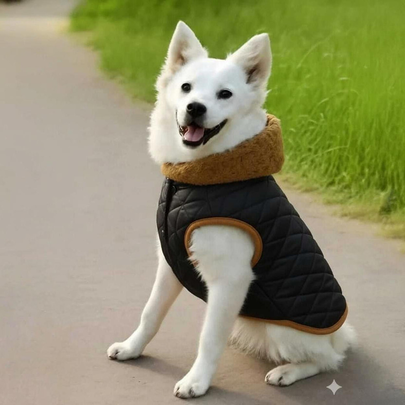 OLENE Winter Jacket for Dog, Cat(BLACK-CAMEL)