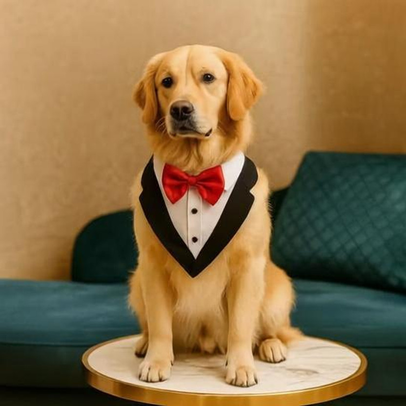 Samahi Bow Tie, Bandana, Tuxedo for Dog, Cat(BLACK)