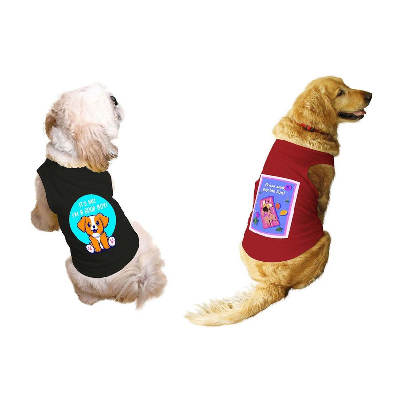 RUSE Tank, T-shirt for Dog(Black & Red)