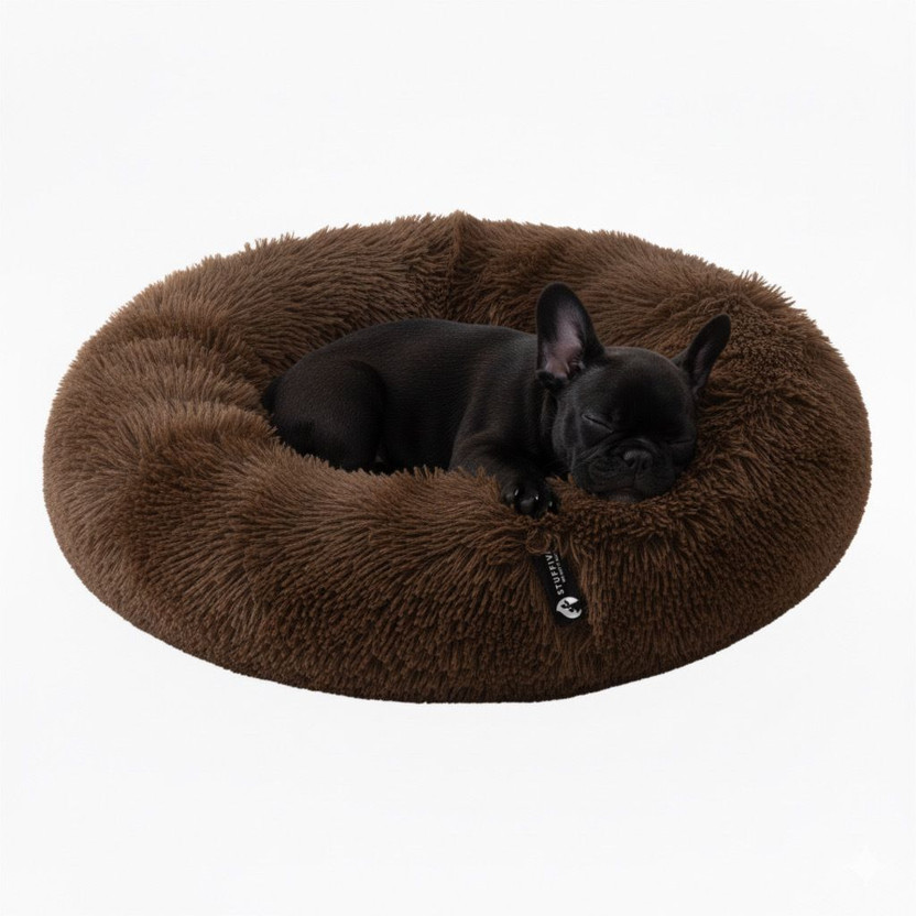 Stuffiva Oval Shaped Faux Fur PET Bed for Dogs, Kittens,Rabbits S Pet Bed(BROWN)
