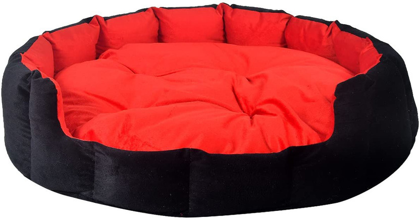 Heaven Luxurious Premium Ultra Soft Velvet Sofa Dog Bed & Cat Bed Puppies Puppy Pet Bed 4XL Pet Bed(Red, Black)