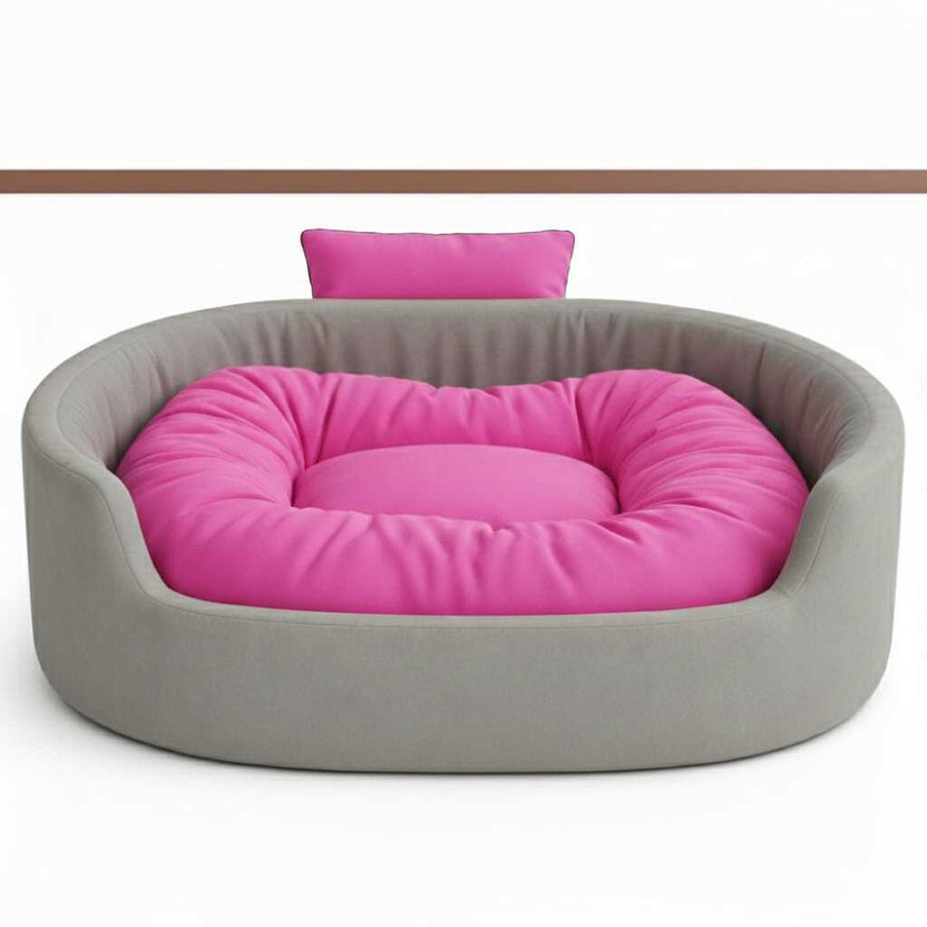 HAVEN STYLISH Luxury Coller Sofas , Beds For Dog And Cat S Pet Bed(Grey, Pink)