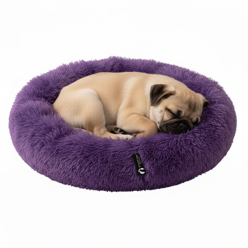 Stuffiva Oval Shaped Faux Fur PET Bed for Dogs, Kittens,Rabbits S Pet Bed(PURPLE)