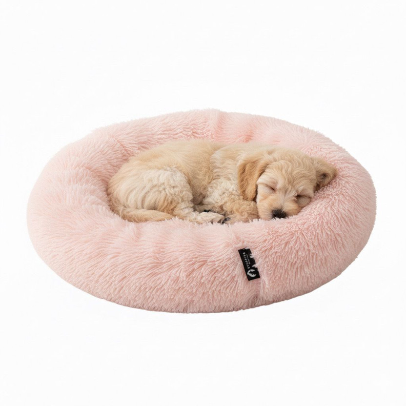 Stuffiva Oval Shaped Faux Fur PET Bed for Dogs, Kittens,Rabbits S Pet Bed(PINK)