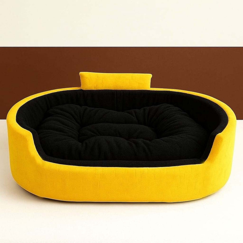TRANDING TRANDING STYLISH Luxury Coller Sofas , Beds For Dog And Cat S Pet Bed(Yellow, BLACK) - Flipkart Deal