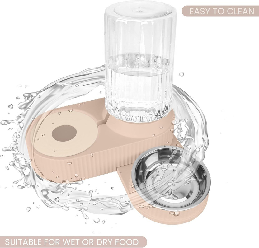 GIGMART GIGMART Cat Bowl Kittens, Small & Large Dogs, Puppies - Easy to Clean - Wet or Dry Food Plastic Pet Bowl & Bottle(1.8 L Multicolor) - Flipkart Deal
