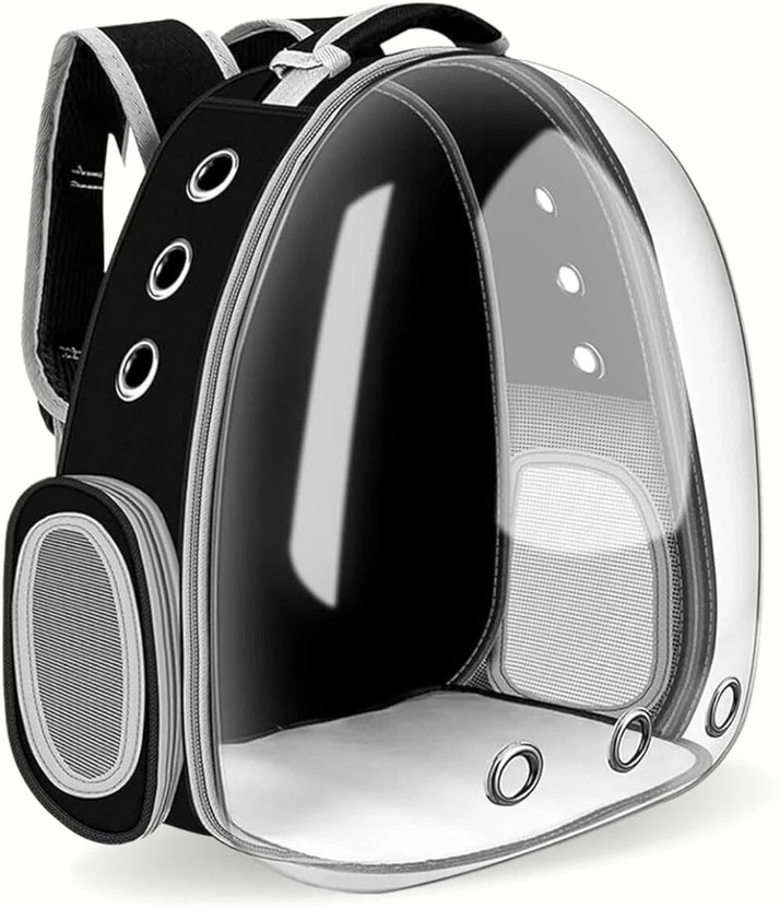 Plushmate Black, Grey Backpack Pet Carrier(Suitable For Cat, Rabbit, Dog)
