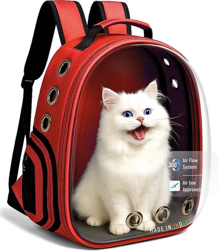 Buraq Buraq Astronaut Space Transparent Pet Carrier - Pet Bag for Travel | Hiking RED Backpack Pet Carrier(Suitable For Cat) - Flipkart Deal