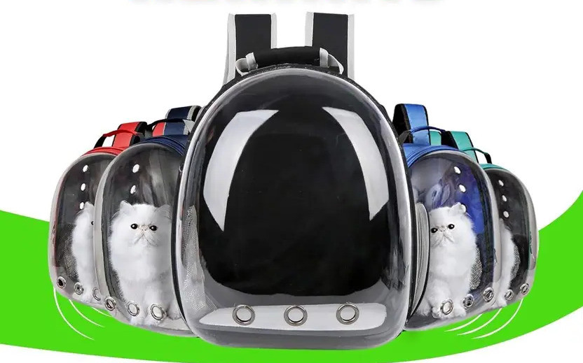 PT4CT Space Transparent Pet Carrier - Pet Bag for Travel | Hiking BLACK, GREY Backpack Pet Carrier(Suitable For Dog, Cat, Turtle, Rabbit)