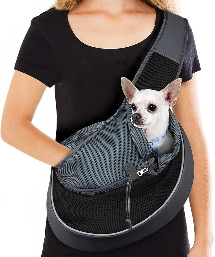 KRAPTICK KRAPTICK Pet Sling Bag, Pet Carry Bag, Pet Travel Bag, Pet Tote Bag (Black Mesh) Backpack Pet Carrier(Suitable For Dog, Cat) - Flipkart Deal