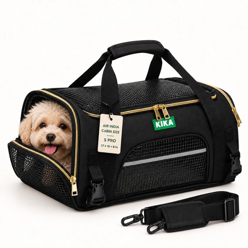 KikA KikA Airline Approved Cat and Dog Carrier Midnight Black Airline Pet Carrier(Suitable For Cat, Dog) - Flipkart Deal