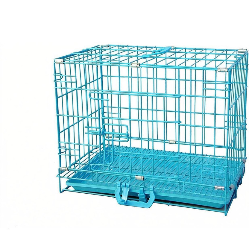 Rvpaws Dog Cage Removable Tray Iron Cage Powder Coated for Dog & Rabbit 17 Inch Sky Blue Bike Pet Carrier(Suitable For Dog, Rabbit)