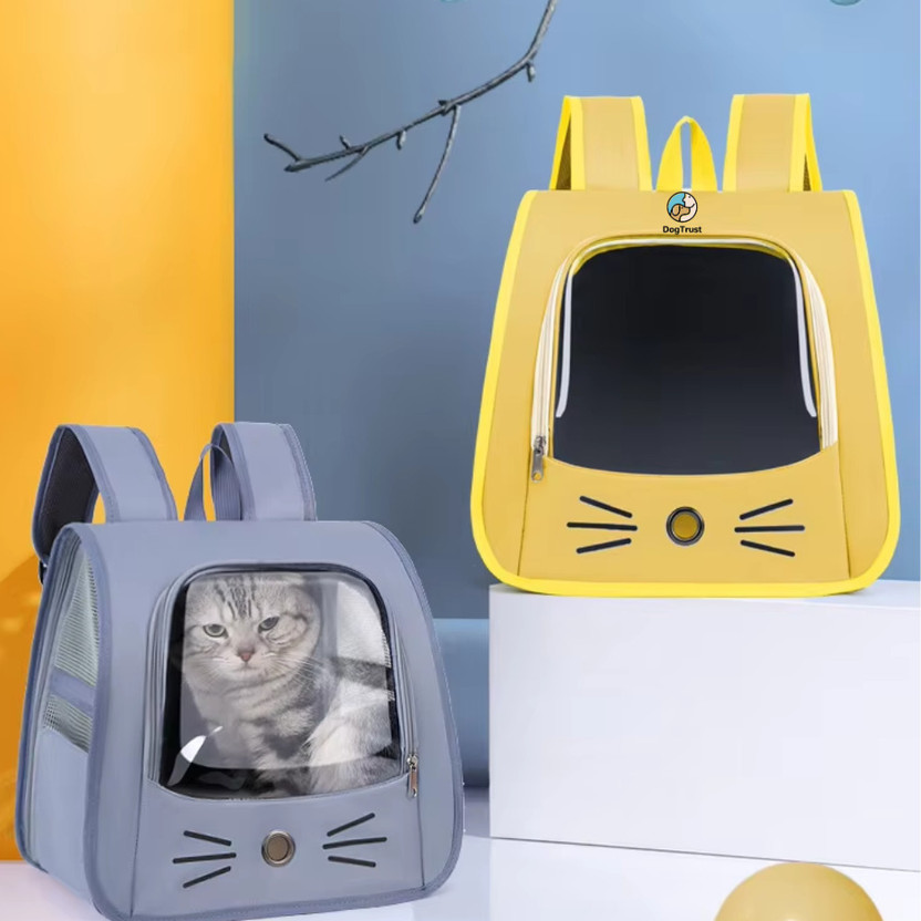 DogTrust Breathable Pet Backpack with Front Cat Dog Carrier Travel Space (Random Color) Multicolor Backpack Pet Carrier(Suitable For Dog, Cat)