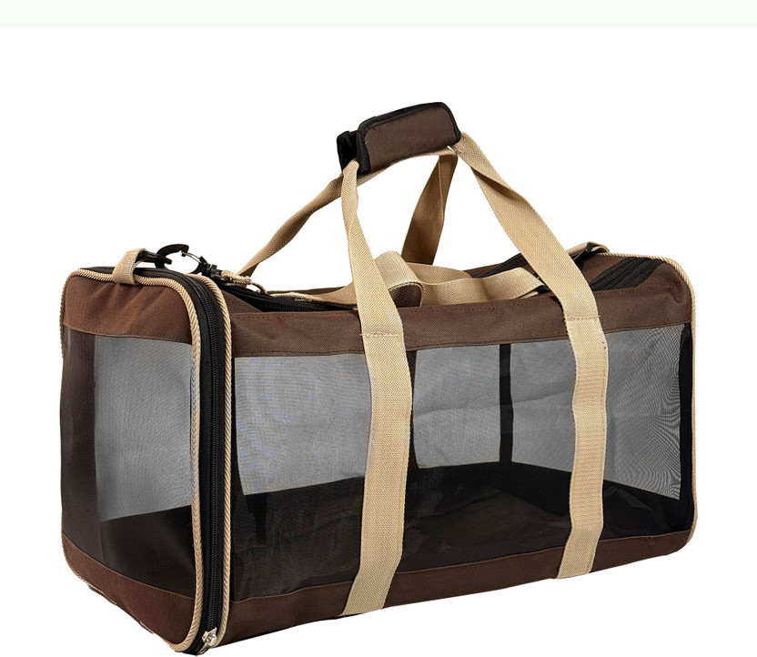 Tailworld Breathable Mesh, Portable, Lightweight, Comfortable, Large Soft-Sided & Travel Brown, Black Backpack Pet Carrier(Suitable For Dog)