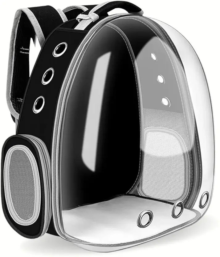 PT4CT Space Transparent Pet Carrier - Pet Bag for Travel | Hiking BLACK Airline Pet Carrier(Suitable For Dog, Cat, Turtle, Rabbit)