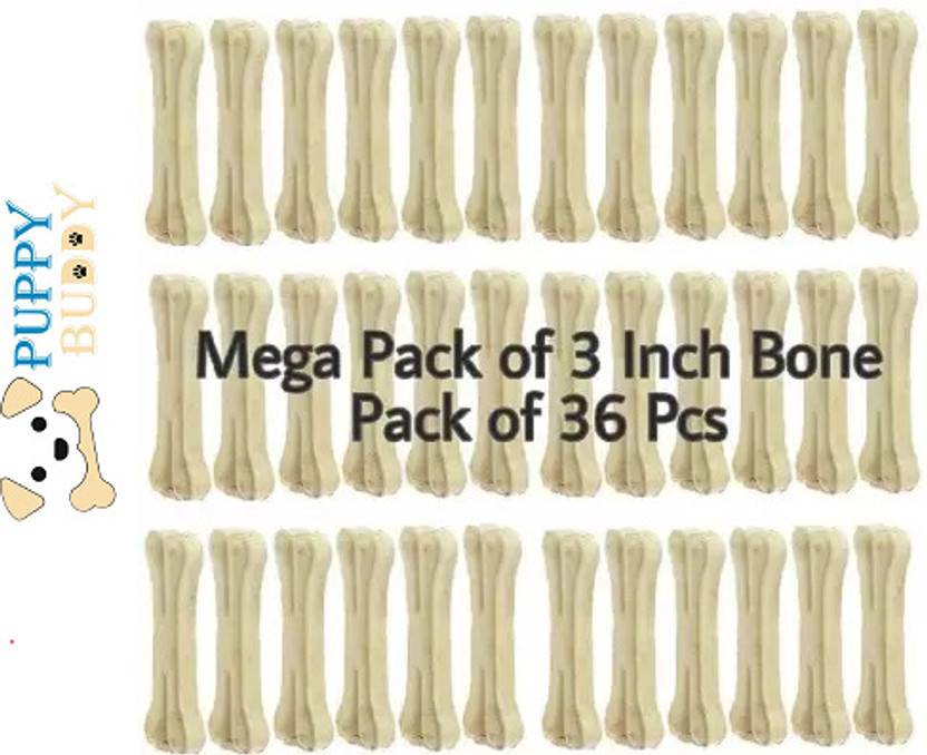 Puppy buddy Dog Pet Food Bone Calcium Treat Chicken Dog Chew 3inch Pack 36 Chicken Dog & Cat Chew(1.2 kg, Pack of 36)