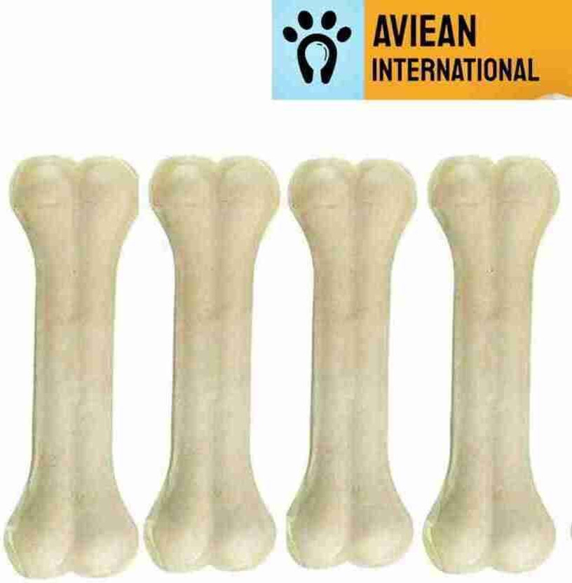 Aviean International 5 Inch Dog White Pressed Chew Bones Pack of 4 Bones Mutton Dog Chew(400 g, Pack of 1)