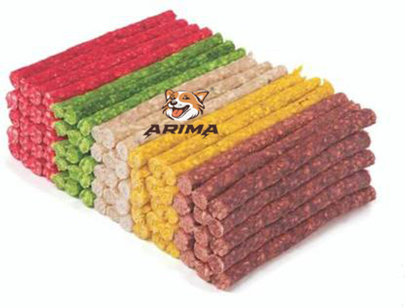 ARIMA Dog chew sticks 1 KG Mix of 5 Flavors ( 200 GM EACH ) Chicken, Mutton, Mint, Beef, Milk Dog Chew(1 kg, Pack of 1)