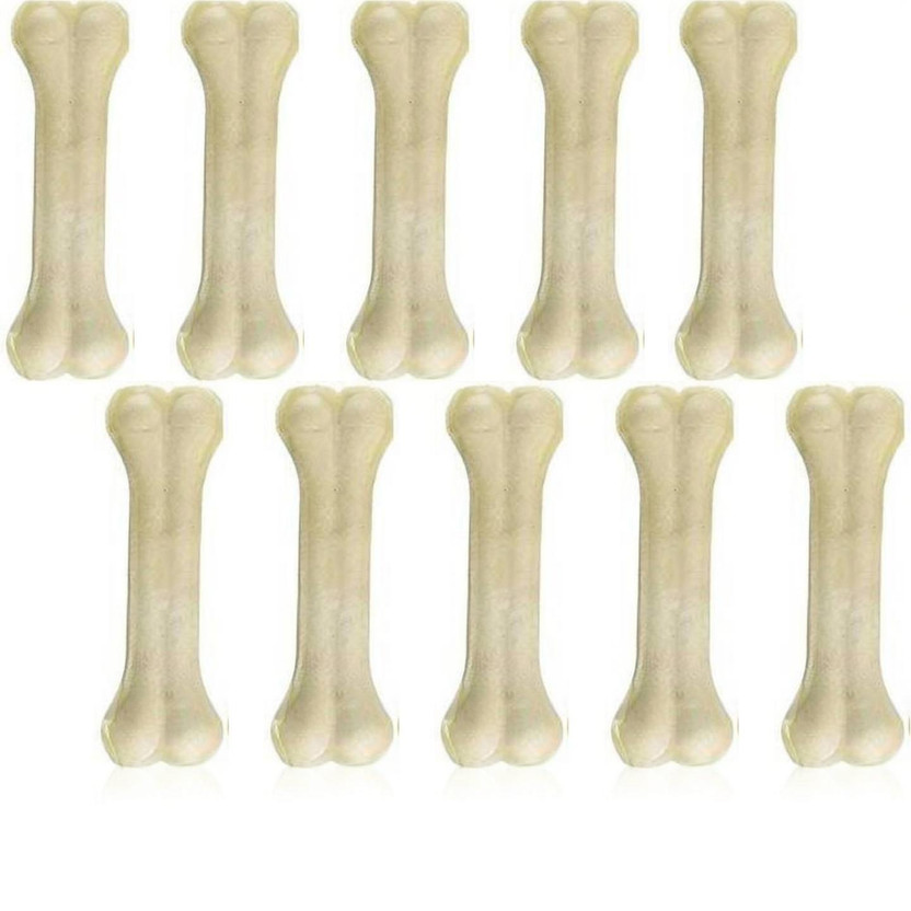 SHIVAYE COLLECTION Pet Food & Supplies Bones White Dog Chew 3 Inch Pack of 10 Dog Chew Chicken Chicken Dog Chew(270 g, Pack of 10)