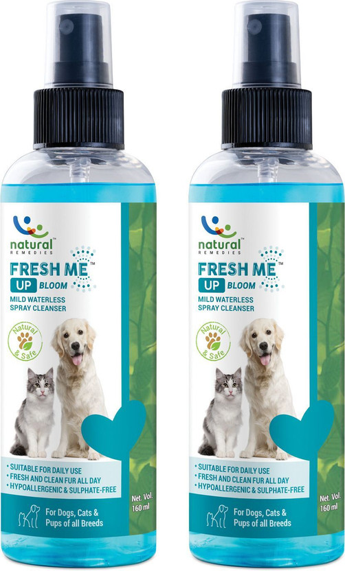 Natural Remedies Fresh Me Up Waterless Spray Cleanser for Dogs, Cats and Pups 160 ml (Pack of 2) 320 ml Pet Coat Cleanser(Suitable For Dog, Cat)