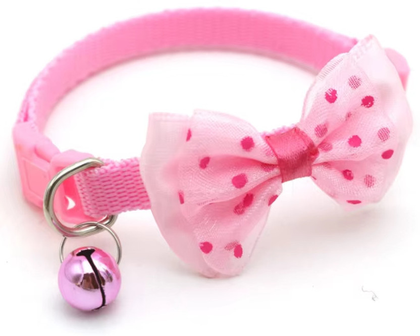 CottonCat Bow Cat Collar with Bell Adjustable Soft Kitten Collar Cat Everyday Collar(Small, Multicolor)