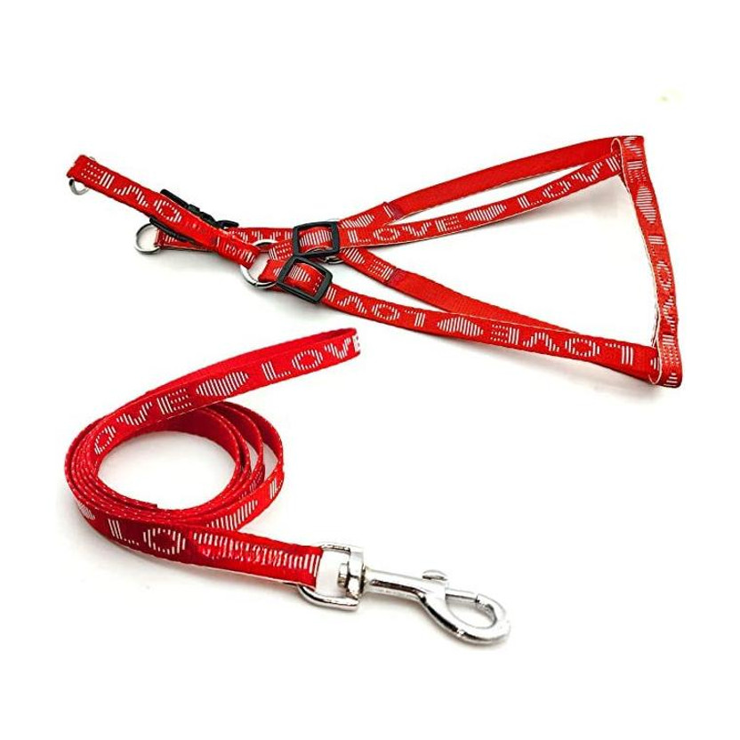 Sip 1 pcs 10 mm Paw Print Leash and Harness Set for Small ,Medium Puppy Dog & Cat Harness & Leash(Small, MULTICOLOR)