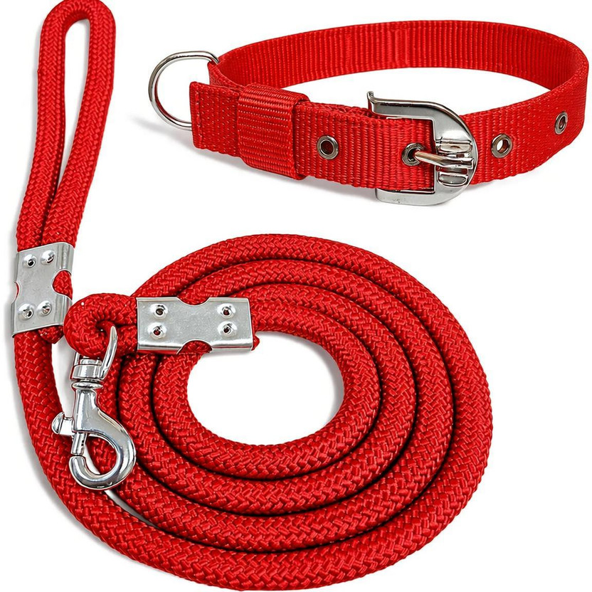 ARIMA ARIMA Premium Dog collar belt and Rope leash Dog Collar & Leash(Medium, RED) - Flipkart Deal