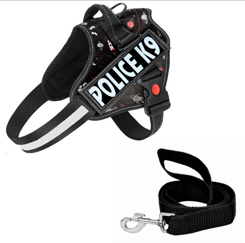 Subaka Subaka Police K9 Dog Harness with Leash No-Pull Harness for Dogs for Training, Dog Harness & Leash(Small, Printed Black) - Flipkart Deal