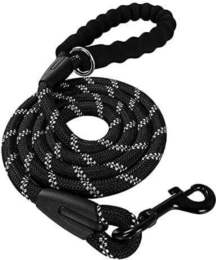 Hofason Dog Belt Padded with Soft Breathable Adjustable Nylon Dog Collars for meidum Dog & Cat Leash(Large, Black)