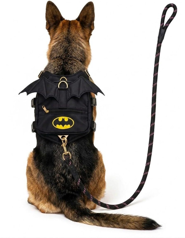 Tobby&yuki Batman Premium Dog Harness Dog & Cat Harness & Leash(Extra Small, Black)