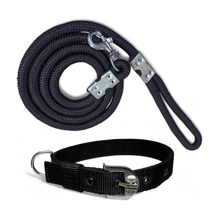 PETHUB PETHUB MART Dog Belts Set – Export Quality 12mm Dog Leash with 1 Inch Adjustable Dog Collar Dog Collar & Leash(Large, Black) - Flipkart Deal