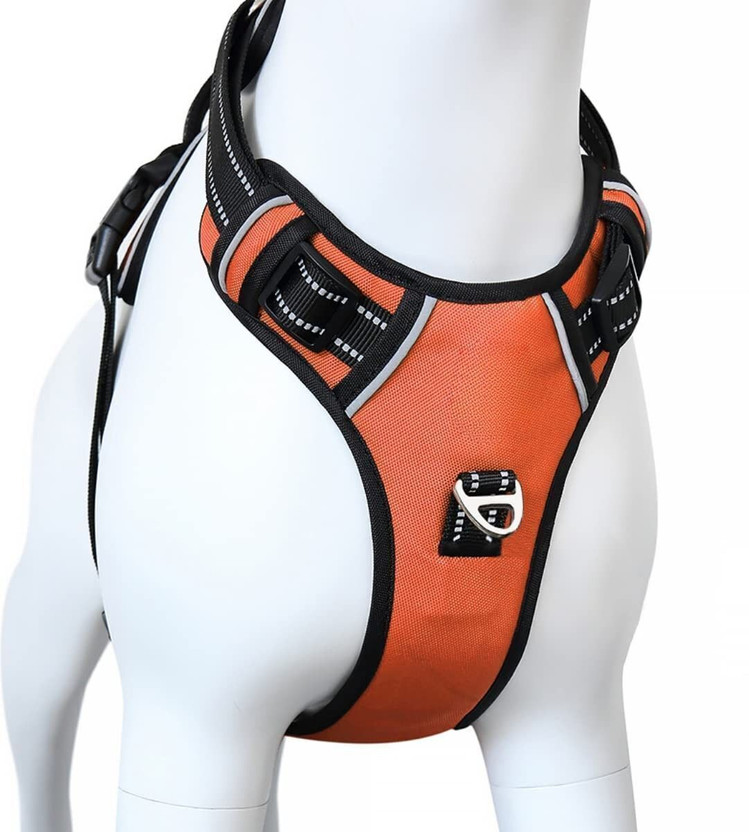 Tame Love Premium Quality Padded Harness and Leash Chest Belt Dog Safety Harness(Extra Large, Orange)