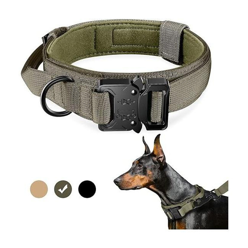 Petshop7 Tactical Collar CC1 Dog Everyday Collar(Extra Large, Green)