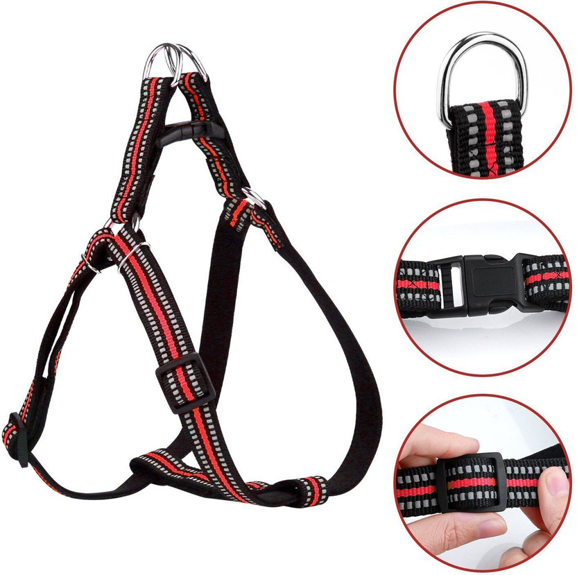 PetJoy Dog Soft Padded Harness, Adjustable Neck Strip Dog Belt (Color May Vary) Dog Standard Harness(Medium, Multicolor)