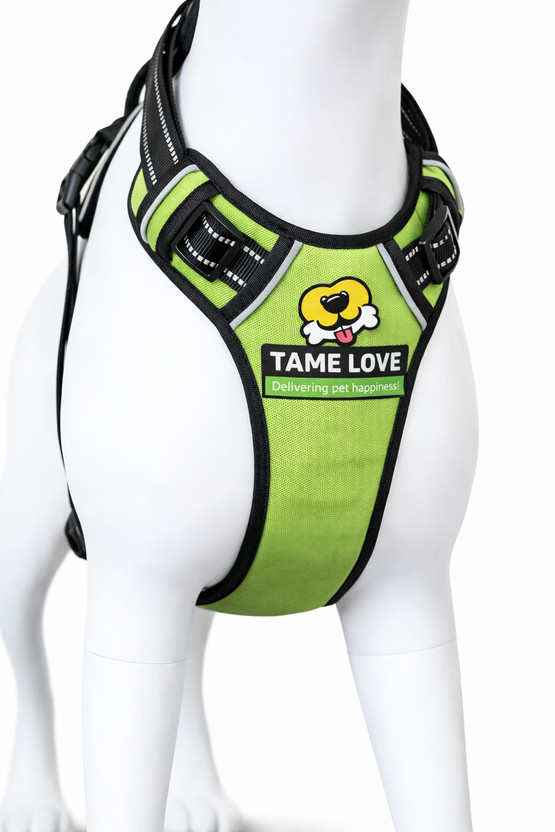 Tame Love Premium Quality Padded Chest Belt Heavy Duty Soft material Dog Safety Harness(Small, Green)