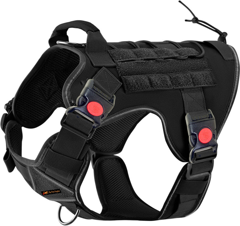 Cocker Cocker Tactical Harness For Dogs Dog Safety Harness(Large, Black)
