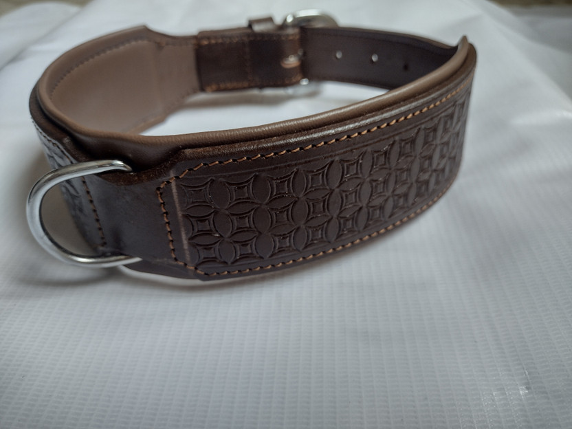 shagul leather dog collar all breeds{64 cm-2INCH} Dog Everyday Collar(Large, brown)