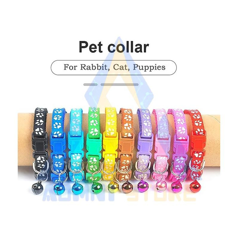 AomniStore AomniStore Set of 4pcs Breakaway Puppy Belt Adjustable Cat Collar with Bell Safety Buckle Dog & Cat Everyday Collar(Small, Multicolour) - Flipkart Deal