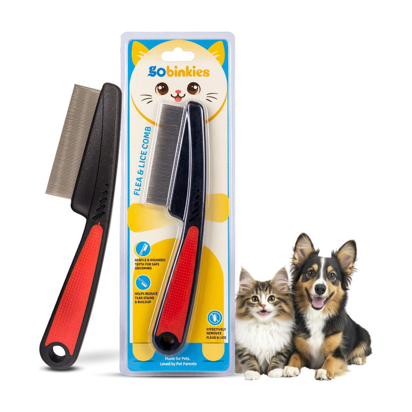 Gobinkies Stainless Steel Flea & Lice Comb for Dogs, Cats & Rabbits, Fine Tooth Basic Comb for  Dog & Cat